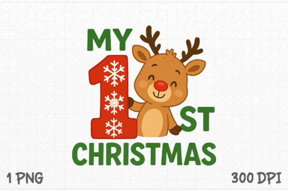 Baby s First Christmas PNG for T-Shirt Designs