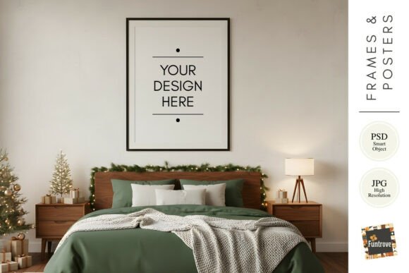 Christmas Bedroom Poster Frame Mockup Review