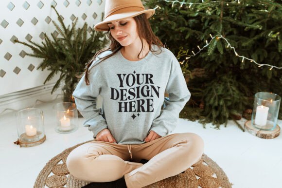 Christmas Gildan 18000 Mockup 12 for Product Mockups
