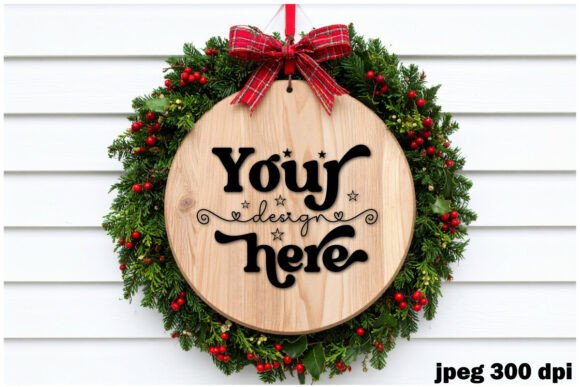 Christmas Round Sign Mockup 12 for Crafts