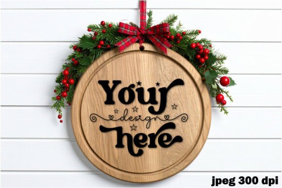 Christmas Round Sign Mockup 2 for Crafts