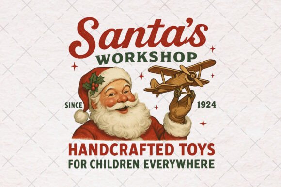 Christmas Santa Vintage Farmhouse Sign for T-Shirt Designs
