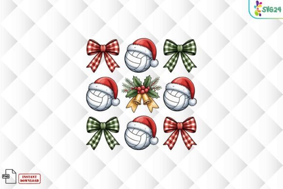 Christmas Volleyball Bow Png: Elevating T-Shirt Designs