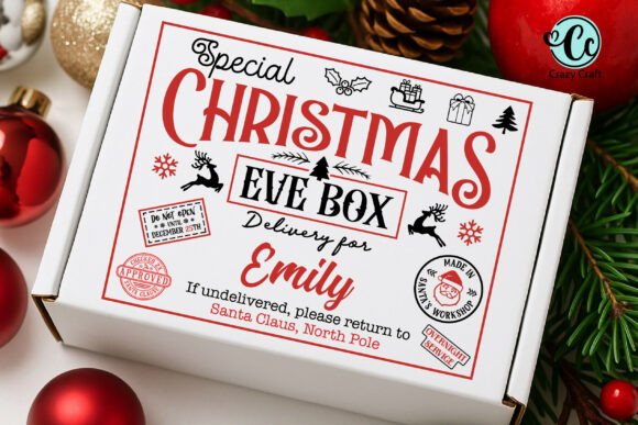 Custom Christmas Eve Box SVG PNG for Crafts