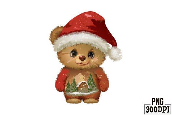Cute Bear Christmas Clipart 12 for Crafts