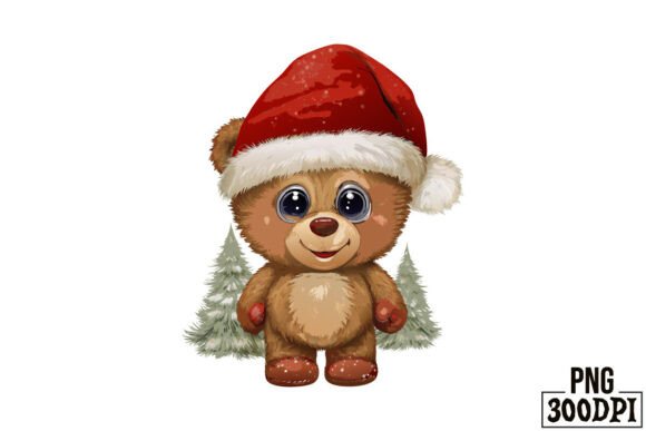 Cute Bear with Christmas Clipart 6 for Crafts