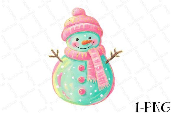 Cute Retro Christmas Snowman Design for T-Shirt Designs