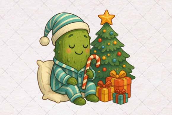 Funny Christmas Pickle Png for T-Shirt Designs