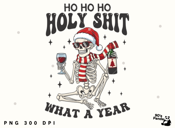 Funny Skeleton Christmas Png for T-Shirt Designs