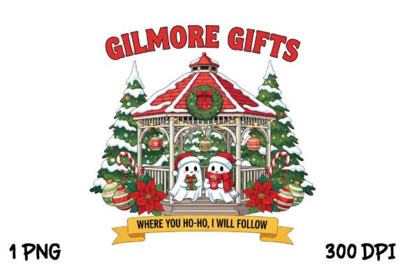 Gilmore Gifts Christmas Ghost PNG for T-Shirt Designs