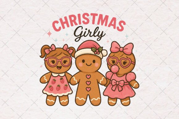 Gingerbread Girl Blowing Png for T-Shirt Designs
