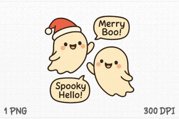 Halloween Christmas Ghosts PNG for T-Shirt Designs