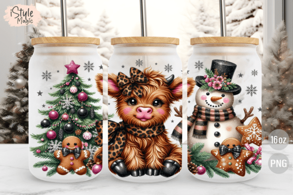 Reviewing Christmas Cow 16 Oz Glass Can Wrap PNG for Tumbler Wraps
