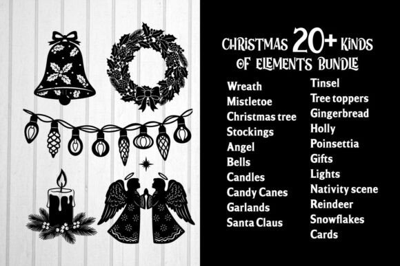 Reviewing Christmas Elements Silhouette for Crafts