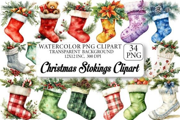 Reviewing Christmas Stokings Clipart for Stitchers