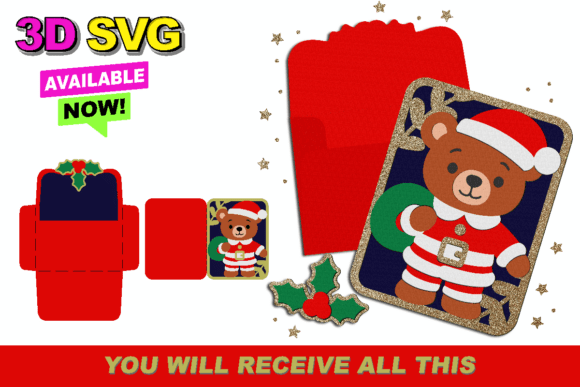 Reviewing the Christmas Bear Card 3D SVG for Crafts